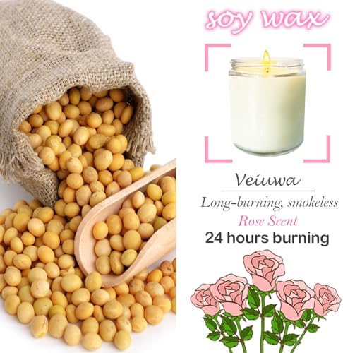 12 Pcs 8 Oz Bulk White Soy Candles,Rose Scented Candles Set,Bulk Aromatherapy Candle,Great Stress Relieving Scented Candle for Girls as a Gift for Birthdays, Weddings and More! - Image 3