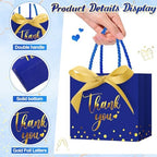 Jetec 45 Pcs Mini Thank You Gift Bag with Handle, Royalblue/gold - Image 4