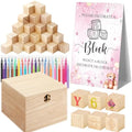Marsui 136 Pcs Baby Shower Blocks to Decorate Game Kit, Pink Bear by Marsui