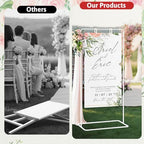 Meiqi Adjustable Wedding Welcome Sign Stand with 4 Leather Hanging Straps, Ground Stakes & Weight Bag - Large Easel for Wedding Signs, Posters, Banners - Perfect for Outdoor Events, Baby Showers (White) - Image 6