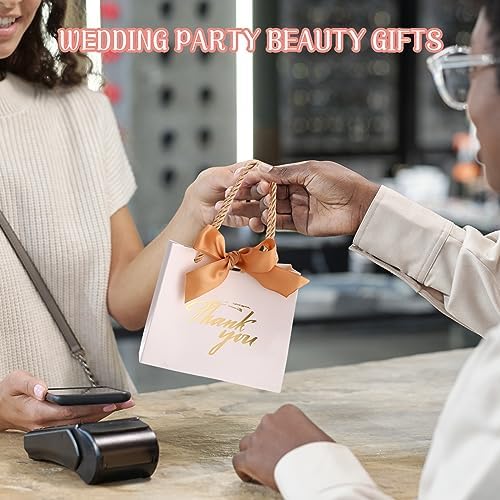 Colarr 60 Pcs Small Thank You Gift Bags with Handles, White Bag - Image 4