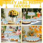 Willinglong 24 Set Glass Mini Honey Jars, Baby Shower Party Favors Bulk, 2 oz Small Honey Jars with Dippers, Lids, Stickers, Ribbons for Baby Shower Gender Reveal Party Gifts Supplies(Blue,Bear) - Image 5
