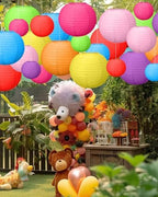 Treela Paper Lanterns Bulk, 5 Sizes, Round Chinese Lamp, Colorful, 80 Pcs - Image 5