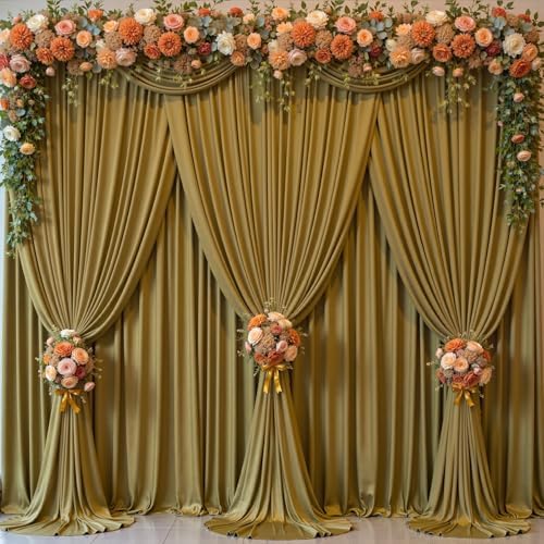 Brown Backdrop Curtains-Wrinkle-Free Polyester Photography Drapes Party Curtain Background for Baby Shower Wedding Decorations- 32 X10FT (Brown) - Image 5