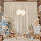 10ft×15ft Beige Backdrop Curtain for Wedding Parties - Image 2