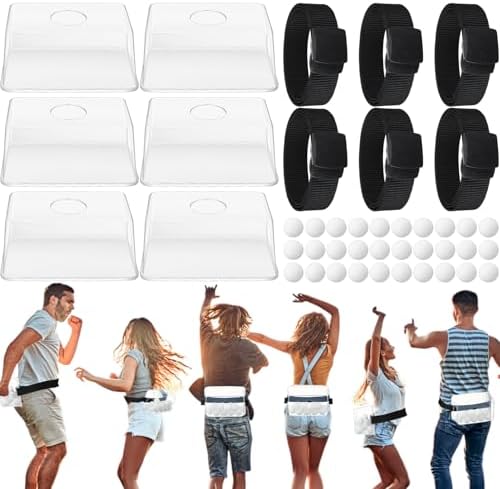 Vinsot 6 Sets Baby Shower Games Twerking Shaking Balls with Belts,White by Vinsot