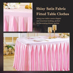 Wish Care Pink Satin Table Clothes for 8 Foot Rectangle Tables - 8FT Wrinkle Resistant Glitter Rectangle Tablecloths, Party Table Covers for Wedding Banquet, Baby Shower, Birthday, Holiday Dinner - Image 5
