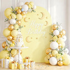 Yellow 7.2FT Stretchable Polyester & Spandex Arch Cover - Backdrop for Wedding, Baby Shower, Garden Decor, Chiara Stand Frame - Image 5