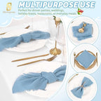 Showgeous 30 Pack Dusty Blue Cloth Napkins with Fringe, 16x16 inch - Image 6