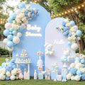 White Blue Arch Covers 7.2FT 6FT Set of 2 Backdrop Covers Stretchy Spandex Baby Shower Arch Cover for Wedding Birthday Graduation Bridal Shower Banquet Party Decor Photo Booth Balloon Arch Backdrop by Besutolife