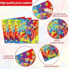 200pcs 60's Hippie Party Plates Napkins Groovy Paper Tableware Set Tie Dye Cake Dessert Disposable Dinnerware 60s 70s Hippie Party Decoration for Baby Shower Birthday Decor Supplies Serves 50 - Image 4