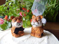 Leopard Jaguar Panther Wedding Cake Topper Love Bride Groom Engagement Anniversary Carved Wood Statue by Selsela