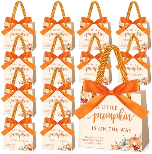 Kolldenn 50 Set Thanksgiving Pumpkin Baby Shower Party Bags with Handles by Unknown