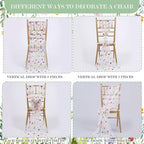 Moukeren 16 Packs Chair Sashes Wedding Decorations 8ft Colorful Floral - Image 2