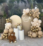 We Can Bearly Wait Brown Arch Cover for Baby Shower Party Decor,Elastic Spandex (G2360X,4ftx7.2ft (125x220cm)) - Image 3