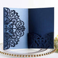 50PCS 3D Lace Flower Laser Cut Wedding Invitation Cards with Envelope Blank Inner Sheet Hollow Out Flower Shape Invitations for Wedding Quinceanera Birthday Shower Engagement Party 01 by Ykybhx