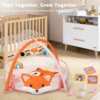 7-in-1 XL Large Baby Play Gym Mat, Tummy Time Mat, Baby Gym & Ball Pit, Baby Activity Mat with Milestone Cards & 6 Detachable Toys for Sensory Motor Skill, Fox - Image 6