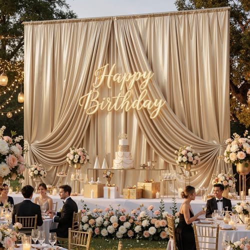 20x15FT Champagne Gold Sequin Backdrop Curtain Double Sided - Image 4