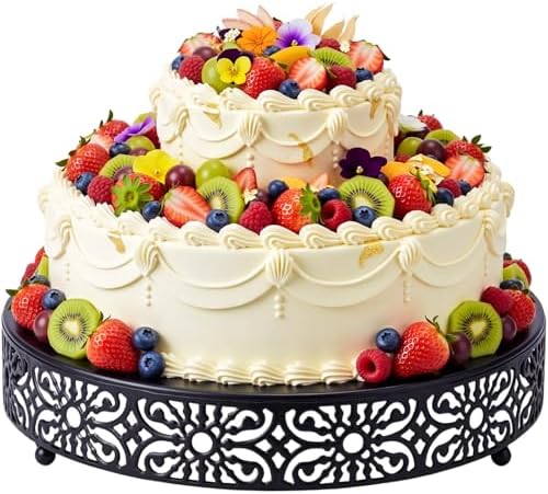 Wenqik 14 Inch Cake Stand Round Metal Cupcake by Wenqik