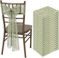 VitalCozy 50 Pack Sage Green Lace Chair Sashes with Bows Wedding Decor by VitalCozy