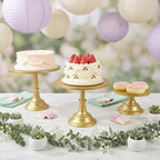 3 Pcs Metal Cake Stand Set 8/10/12 inch Gold Dessert Table Display - Image 2