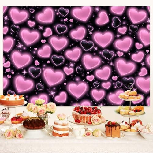 12X10FT Pink Heart Backdrop Birthday Party Decorations Photography Background Girls Baby Shower Banner Photo Booth Props Decor - Image 4