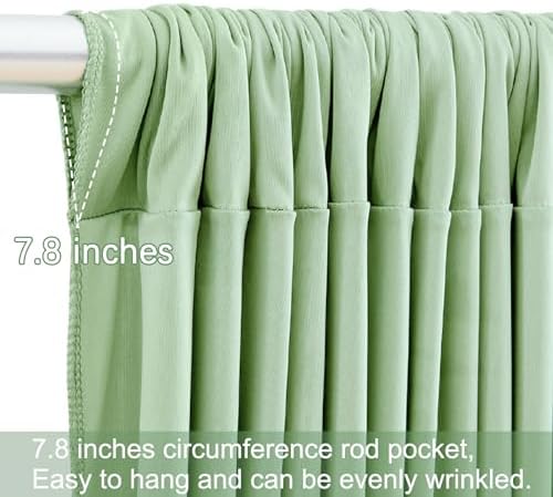20ft x 12ft Sage Green Backdrop Curtains Wrinkle Free Backdrop Curtain for Wedding Parties Green Fabric Backdrops Drapes Back Drop Cloth Bridal Shower Stage Curtains Wedding Decorations for Reception - Image 7