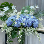65Pcs Blue Hydrangea Artificial Flowers Bulk for Home Decor - Image 4