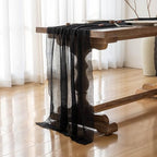 6Pcs Halloween Holiday Black Cheesecloth Table Runner 120 Inch for Decor - Image 3