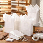 Jaloro 100 Set White Kraft Paper Gift Bags with Handle 5.7x5.1x2.5 Inch - Image 6