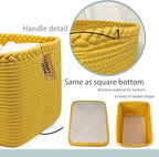 COMFY-HOMI 3PACK Cotton Rope Square Basket with Handles for Shelves| Storage|Baby Basket for GIF|Shoe Basket for Organizing|New13.5" x 11" x 9.5" for Living Room - Image 4