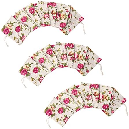Mandala Crafts 5X7In Rose Burlap Drawstring Gift Bags for Favors, 50 PCs - Image 3