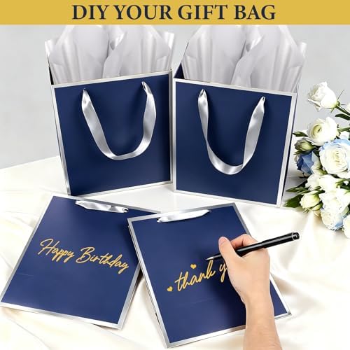 Addblu 28 Pack Bulk Luxury Gift Bags with Handles & 28 Tissue Papers - Image 4