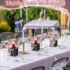 12 Pack Galvanized Square Vases with Floral Foam 3.5 Inch, Black - Image 5