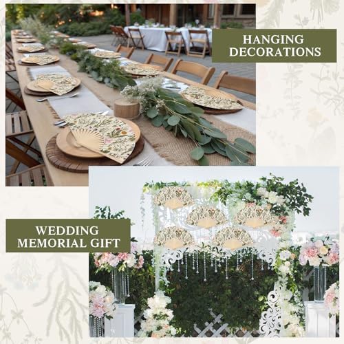 25 Pcs Wildflower Folding Hand Fan Bulk with Organza Bags - Image 6