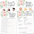 Hadley Designs 25 Floral Love or Labor, Boobs Or Baby Butts Game, 25 Who Knows Mommy Best, Baby Prediction And Advice Cards-4 Double Sided Cards, Gender Reveal Games for Baby Shower by HadleyDesigns
