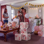 12 Pcs Baby Boxes for Baby Shower Scalloped Clear Balloon Box with Letters - Image 3
