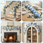 Auihiay Artificial Flower Garland, Silk Hydrangea Garland, 2Pcs Total 12ft - Image 7