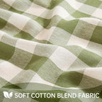 Gingham Tablecloth Rectangle Table, Cotton Linen Fabric Picnic Checkered Table Cloth Farmhouse Washable Wrinkle Free Buffalo Plaid Table Cover for Outdoor Birthday Party, Green 60x106 - Image 4