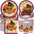 Pickmesh 250 Pcs Turkey Thanksgiving Party Decorations Autumn Harvest Paper Plates Napkins and Cups Give Thanks Disposable Tableware Set for Fall Thanksgiving Friendsgiving Party Supplies Serve 50 by Pickmesh