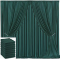 40x10ft Hunter Green Backdrop Curtain for Wedding Parties Wrinkle Free Fabric Dark Green Drapes Backdrop Decoration for Baby Shower Birthday Photography Decoration 8 Panels, 5ft x 10ft by Gogoparti
