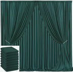 40x10ft Hunter Green Backdrop Curtain for Wedding Parties Wrinkle Free Fabric Dark Green Drapes Backdrop Decoration for Baby Shower Birthday Photography Decoration 8 Panels, 5ft x 10ft by Gogoparti