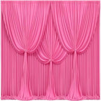 40x10FT Hot Pink Backdrop Curtains for Wedding Parties, Wrinkle Free Polyester Photography Backdrop Drapes for Wedding Baby Shower Birthday Parties Stage Background Stand Decorations 4x10ft,10 Panels by Partisky