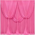 24x10FT Hot Pink Backdrop Curtains for Wedding Parties, Wrinkle Free Polyester Photography Backdrop Drapes for Wedding Baby Shower Birthday Parties Stage Background Stand Decorations 4x10ft,6 Panels by Partisky