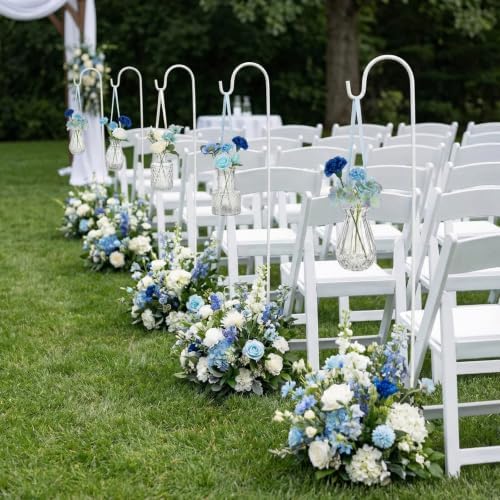 36 Pcs Artificial Flowers Table Centerpiece, Blue Series, Clear - Image 3
