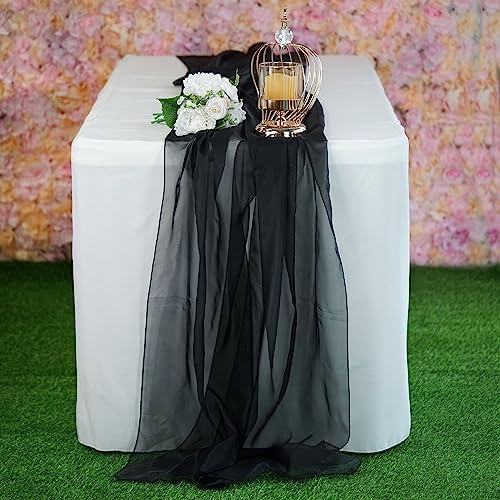 Barcelonetta | Chiffon Fabric | Decoration, Drapery Fabric | Halloween Decoration | for Arbor, Arch, Canopy, Table and Chair Decoration (Black, 10 Yards) - Image 7