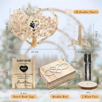 Heart Wedding Guest Book Alternative, Rustic Wooden Wedding Souvenirs with Heart Picture Frame, Heart Guest Book Drop Box, Personalized Decor Party Birthday - Image 2