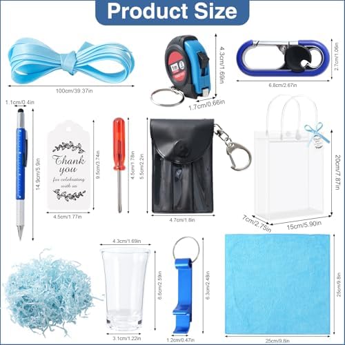 85Pcs Baby Shower Prizes for Men, 8 Sets Winner Gifts with Multi-Tool Pen, Screwdriver, Tape Measure, Bottle Opener, Keychain, Cleaning Cloth & Gift Bags for Winner Bachelor Party Favors (85) - Image 3