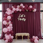 20ft x 10ft Burgundy Backdrop Curtains, Wrinkle-Free Sheer Chiffon Fabric Photo Backdrop Drapes for Wedding Arch Party Ceremony Stage Photography Decorations - Image 6
