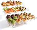 Primst 3 Pack Acrylic Dessert Table Display Set – Rectangular Display Stands for Sandwiches, Cookies & Finger Food, Tiered Trays for Weddings, Baby Shower, Tea Party by PRIMST